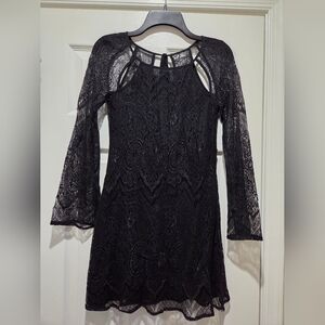 Lucca Couture Elegant Black Lace Dress